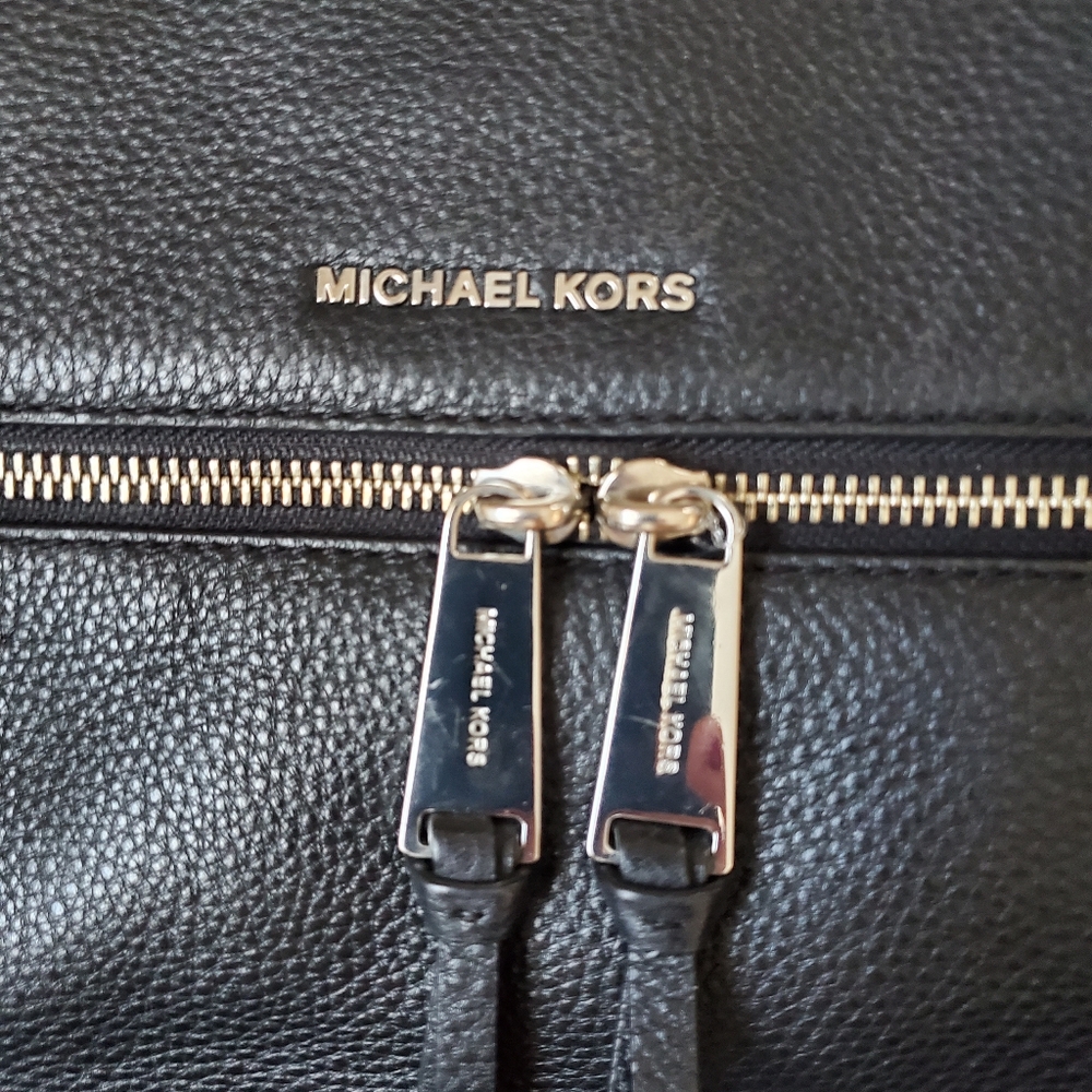 Michael kors pebble leather backpack black silver chain bag WOMEN'S - Picture 10 of 12